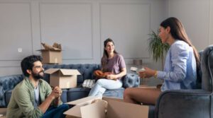 Foster Tenant Loyalty: Three happy tenants speaaking and launghing